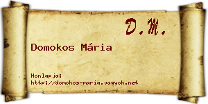 Domokos Mária névjegykártya
