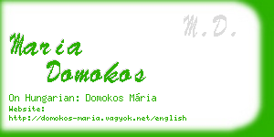 maria domokos business card