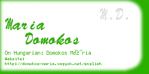 maria domokos business card